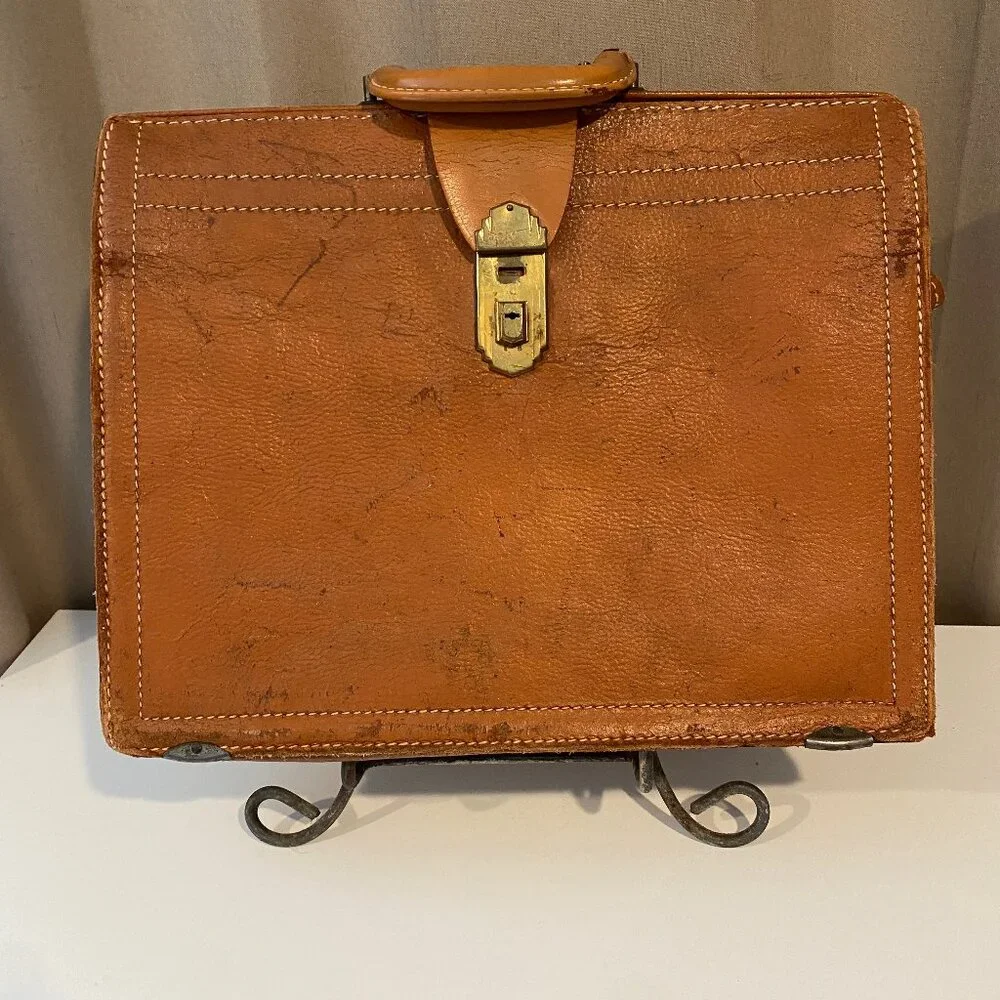 Vintage RexBilt Genuine Cowhide Leather Doctor’s Bag‎ Briefcase 13